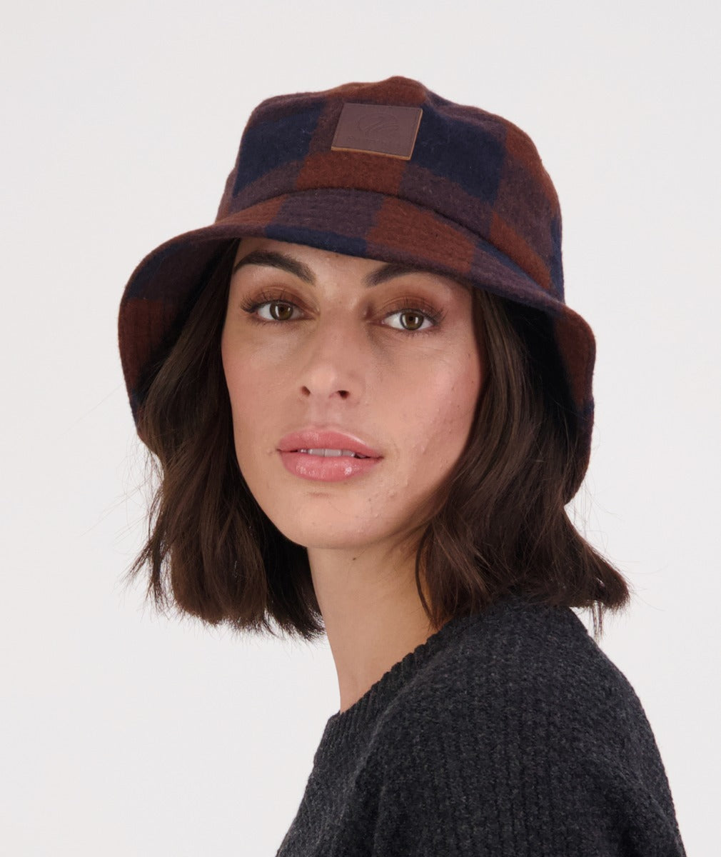 Swanndri Kaimai Wool Bucket Hat Ground Check