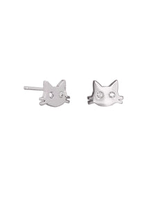 Tiger Tree Silver Boo Cat Studs