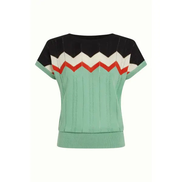 King Louie Boatneck Top Nova Minty Meadow
