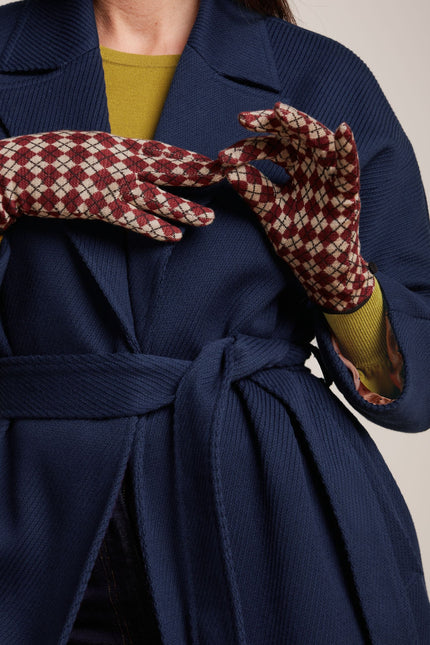 King Louie Gloves Argyle Cabernet Red