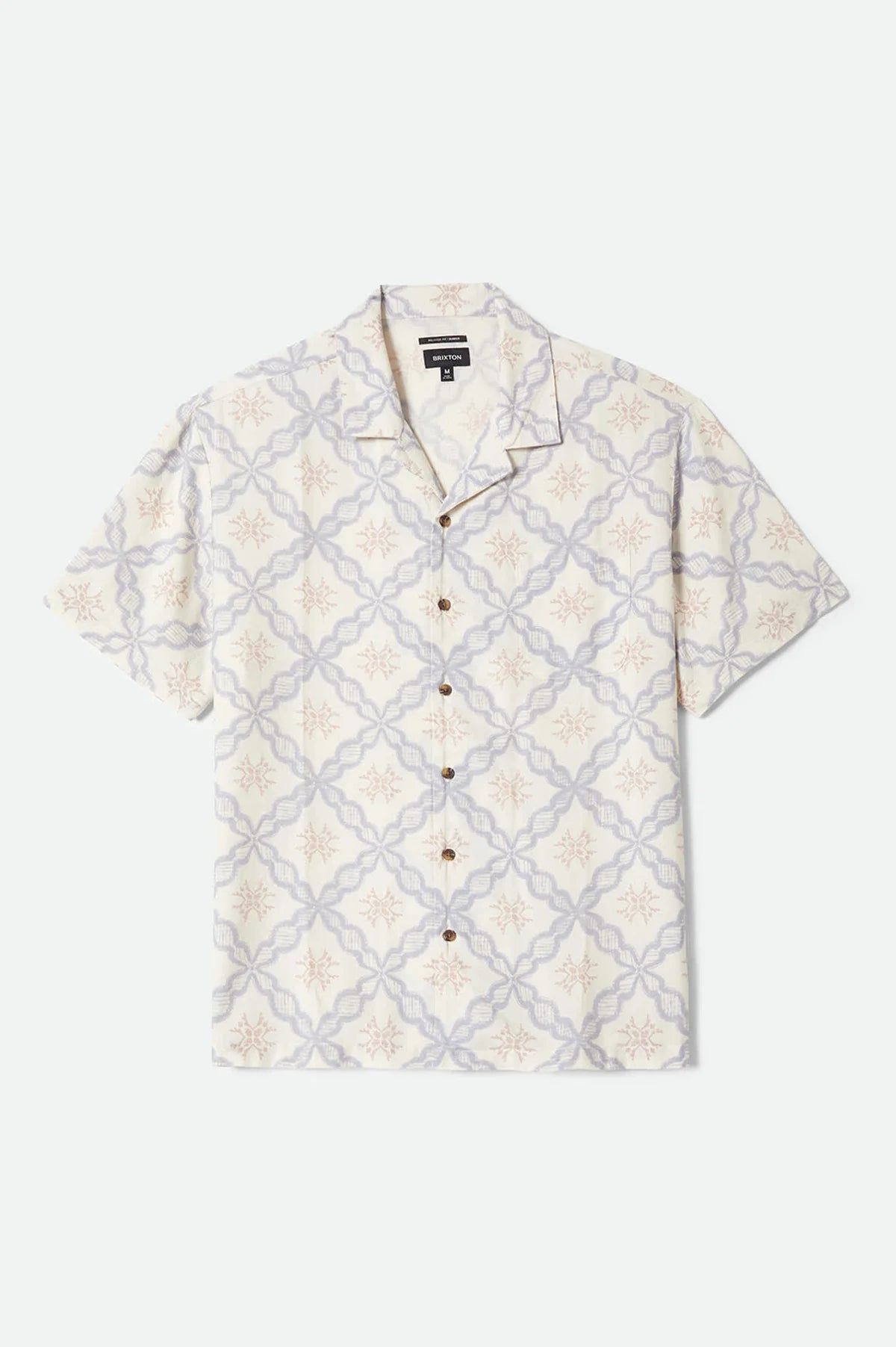 Brixton Bunker Slub SS Shirt Off White/Blue Tile