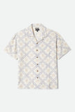 Brixton Bunker Slub SS Shirt Off White/Blue Tile