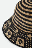Brixton Redding Packable Straw Bucket Hat Black/Natural