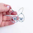 DENZ Midi Koala Earrings Grey/Black