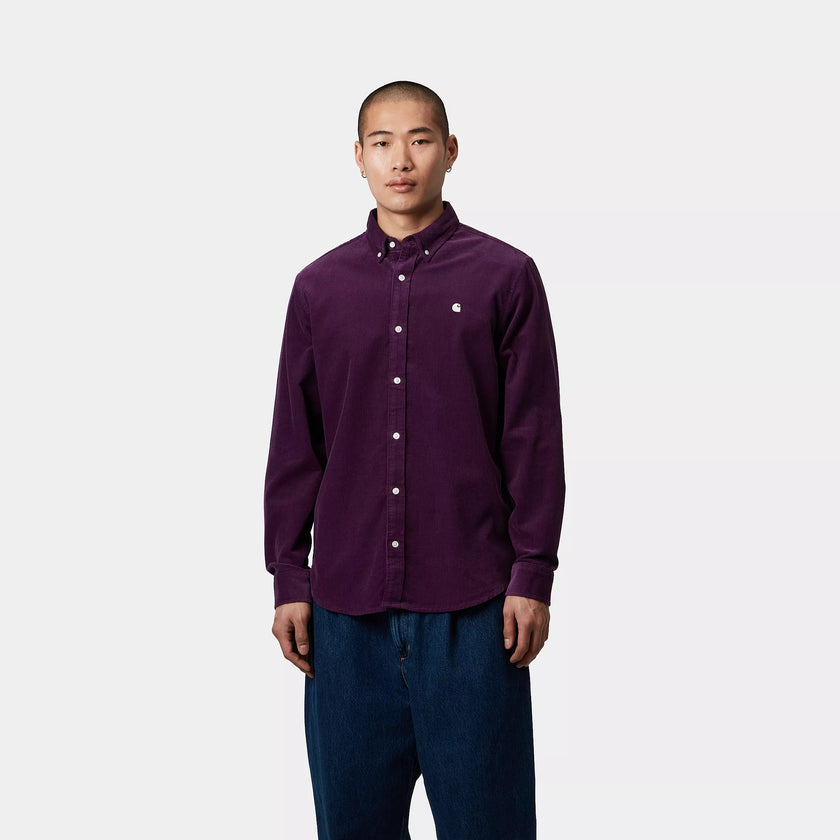 Carhartt WIP L/S Madison Fine Cord Shirt Huckleberry / Wax