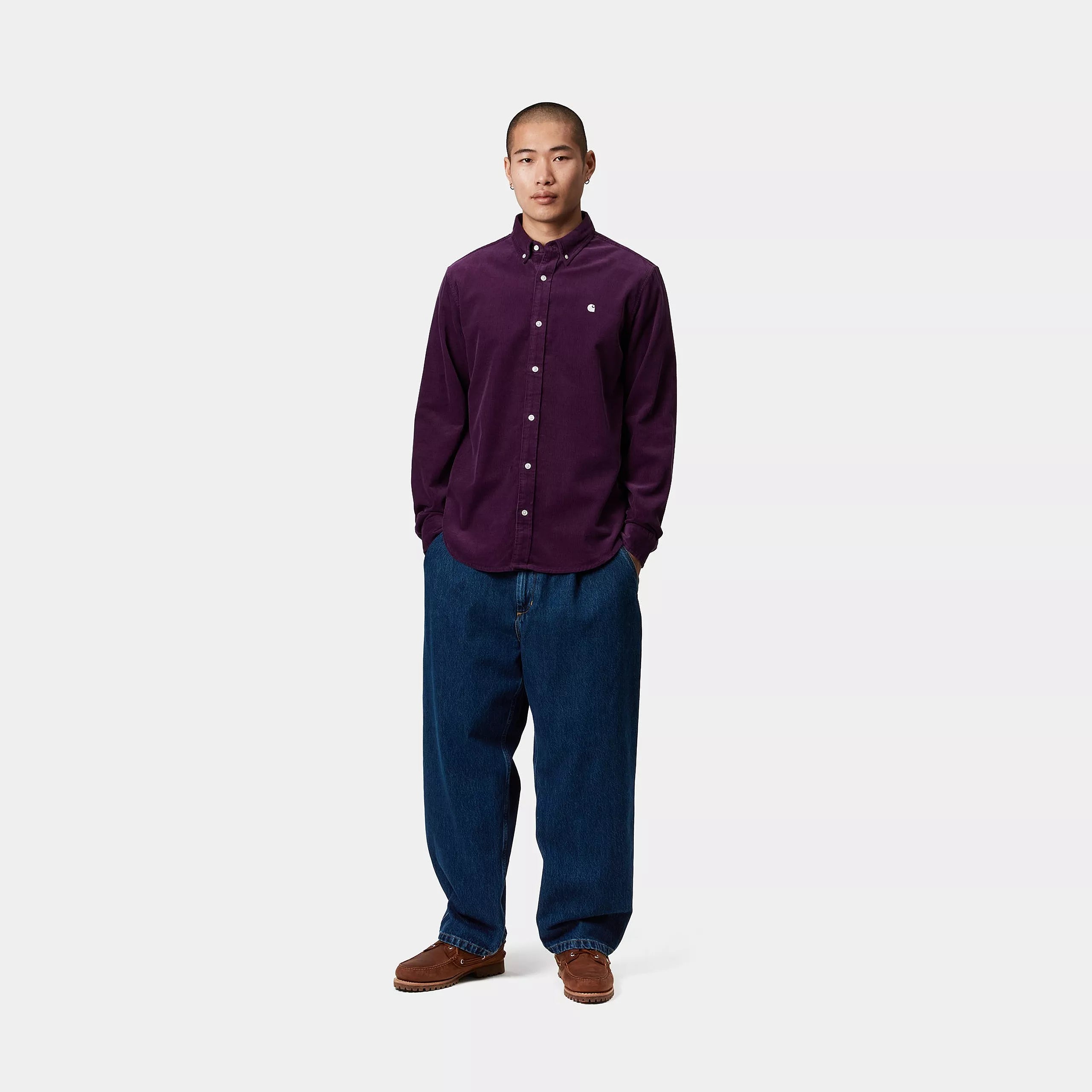 Carhartt WIP L/S Madison Fine Cord Shirt Huckleberry / Wax