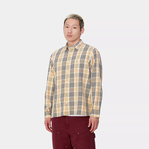 Carhartt WIP L/S Mandlik Shirt Mandlik Check, Natural