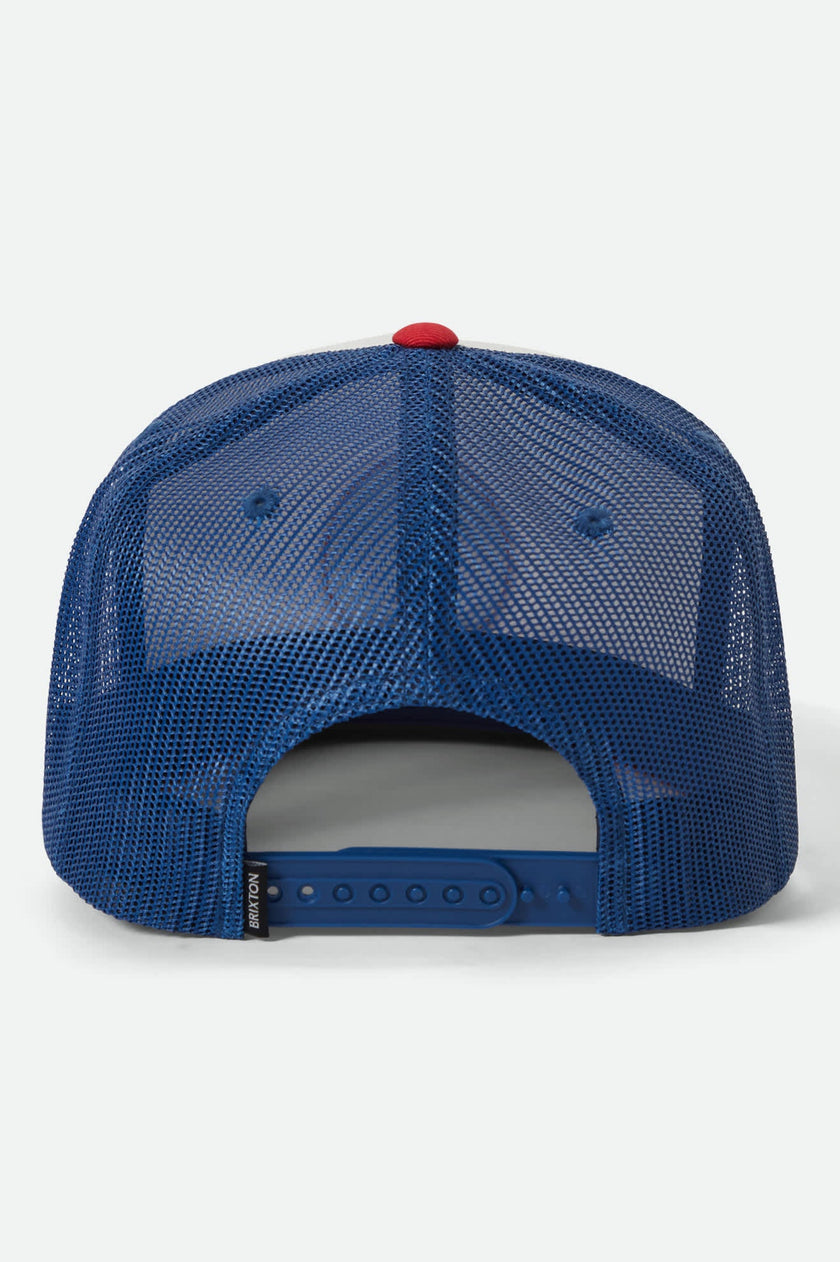 Brixton Oath MP Trucker Hat White/Midnight Blue/Adrenaline