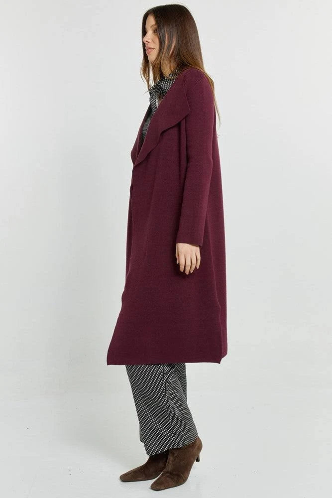 Betty Basics Lana Coatigan Wine Red