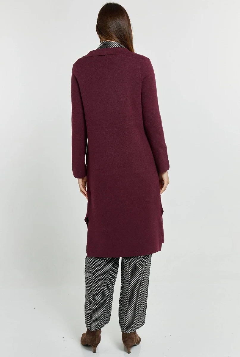 Betty Basics Lana Coatigan Wine Red