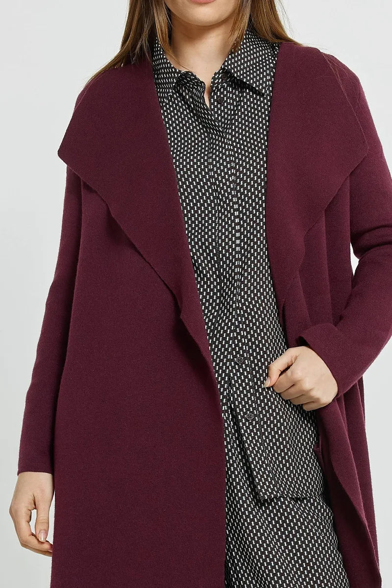 Betty Basics Lana Coatigan Wine Red