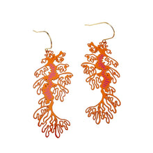 Load image into Gallery viewer, DENZ Leafy Seadragon Earrings Orange/Hot Pink
