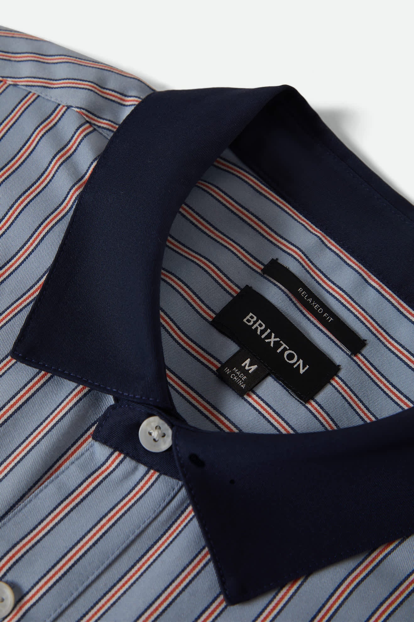 Brixton Builders Olson S/S Woven Shirt Blue Aura Stripe