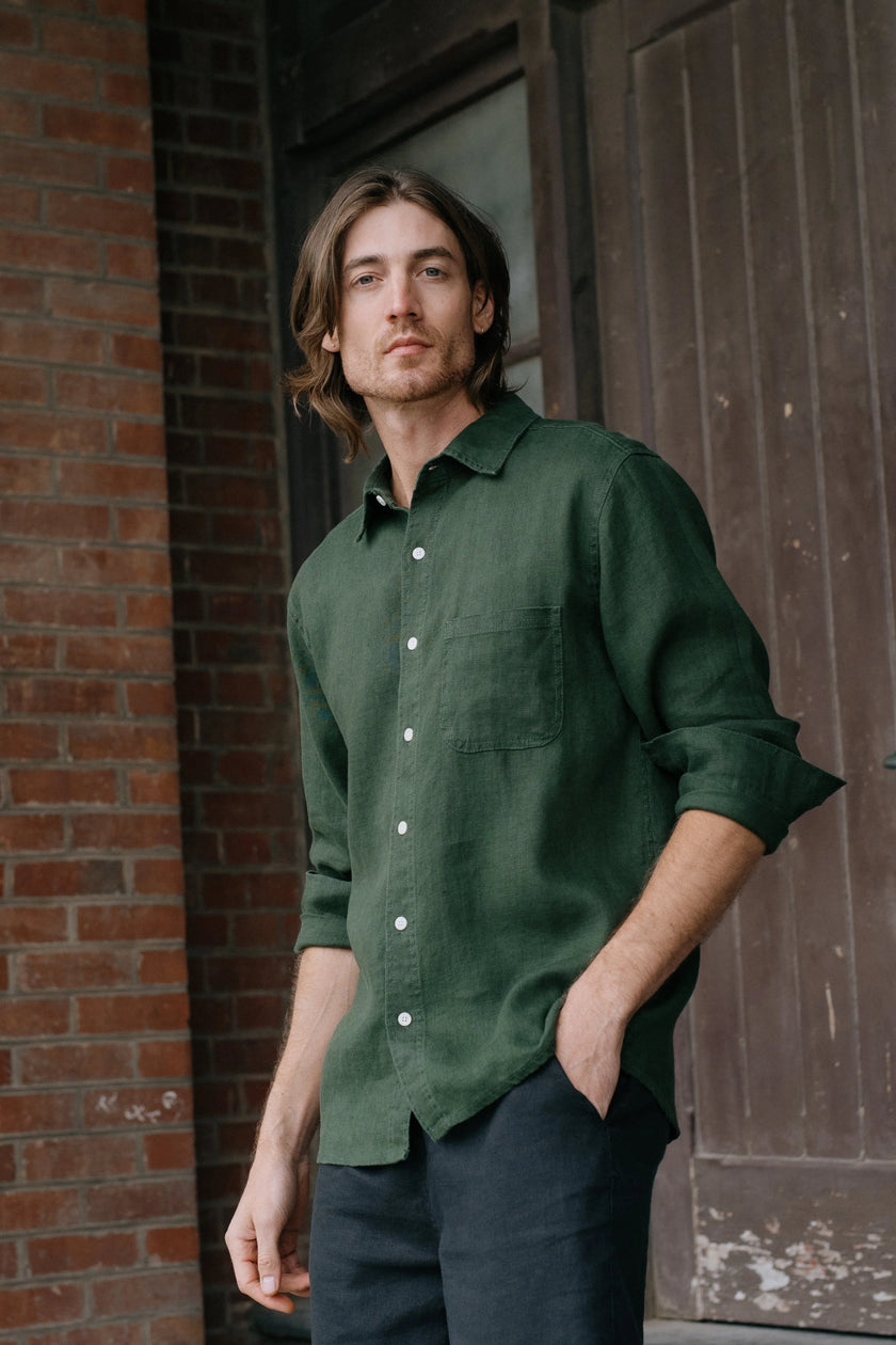 Hemp Clothing Australia Heritage Shirt Army Green