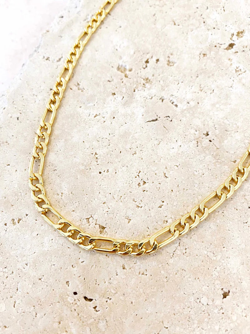 Lustre & Sage Maje Figaro 18k Gold Plated Necklace