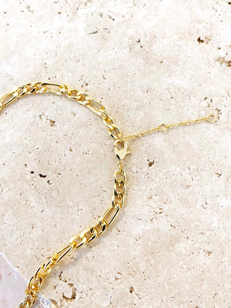 Lustre & Sage Maje Figaro 18k Gold Plated Necklace
