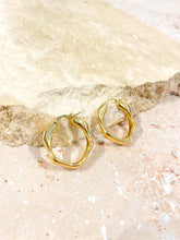 Load image into Gallery viewer, Lustre &amp; Sage Wavy Textured 18K Gold Plated Earrings
