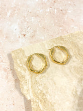 Load image into Gallery viewer, Lustre &amp; Sage Wavy Textured 18K Gold Plated Earrings
