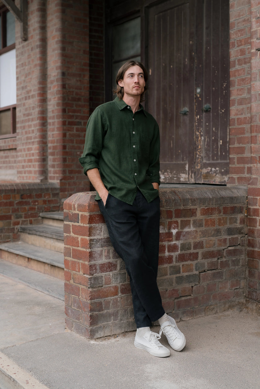 Hemp Clothing Australia Heritage Shirt Army Green