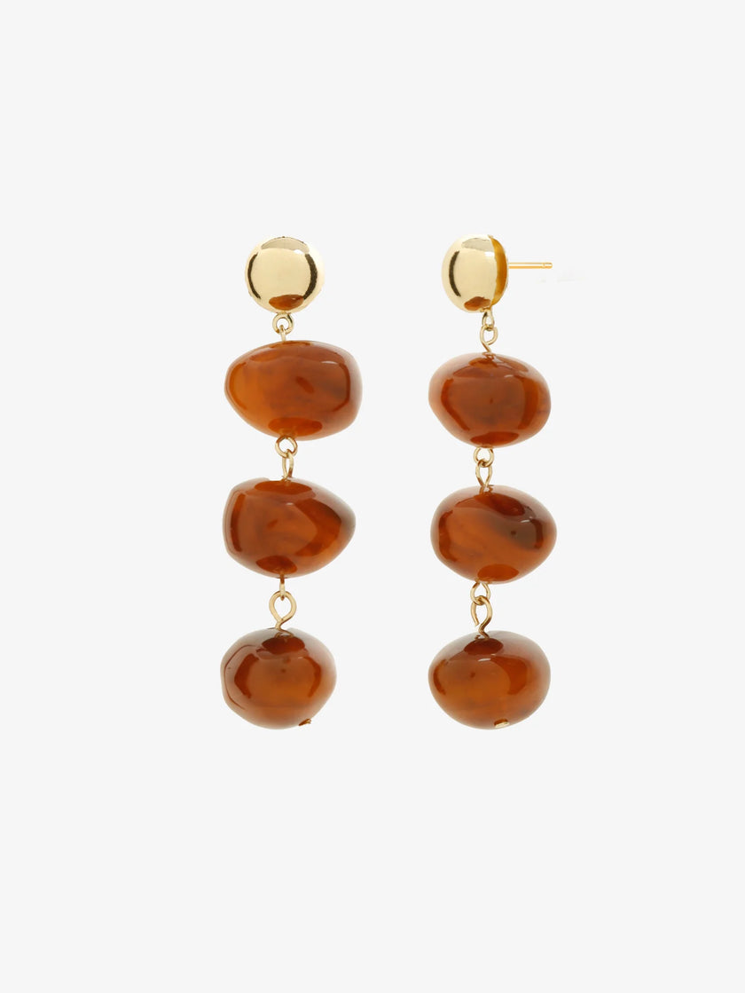 Lustre & Sage Roberto Resin Drop Earrings Brown