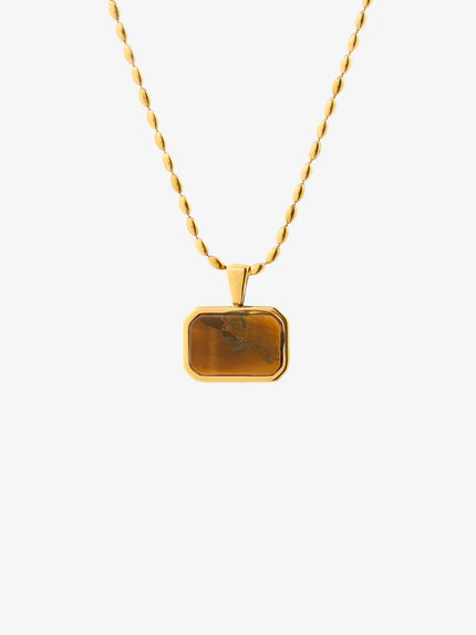 Lustre & Sage Voyager Tiger Eye Necklace Gold