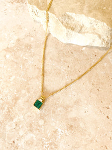 Lustre & Sage Neysa Stone Charm Gold Plated Necklace