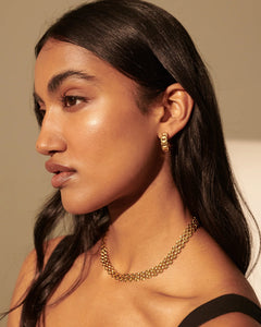 Lustre & Sage Popcorn Chain 18k Gold Plated Necklace