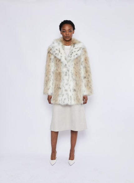 DEA The Label Faux Fur Long Coat Lynx