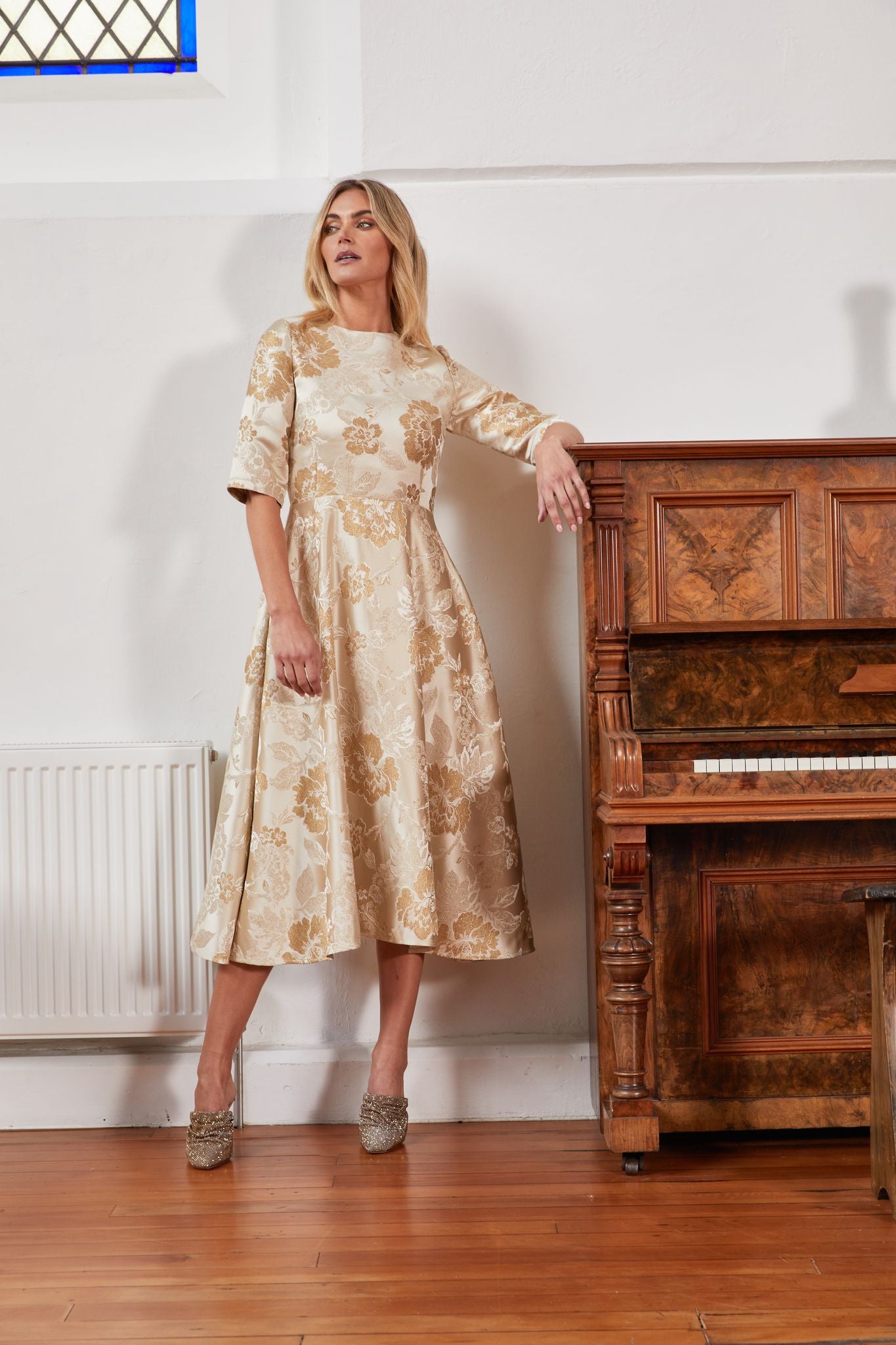 M. A. Dainty Magnolia Dress Gold Rush