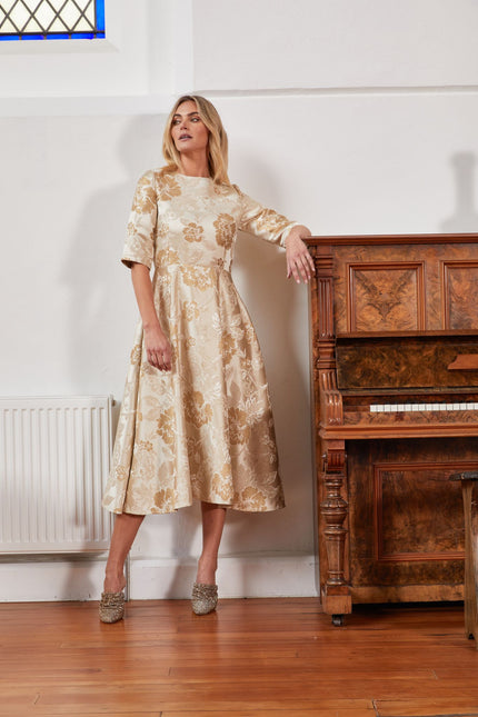 M. A. Dainty Magnolia Dress Gold Rush
