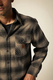 Brixton Builders Bowery Stretch LS Flannel Black/Cinder Grey