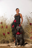 M. A. Dainty Love At First Sight Top Black/ Red Rose