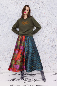 M. A. Dainty Parted Skirt Multi Brocade