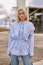 Load image into Gallery viewer, M. A. Dainty Pop Shirt Blue Stripe
