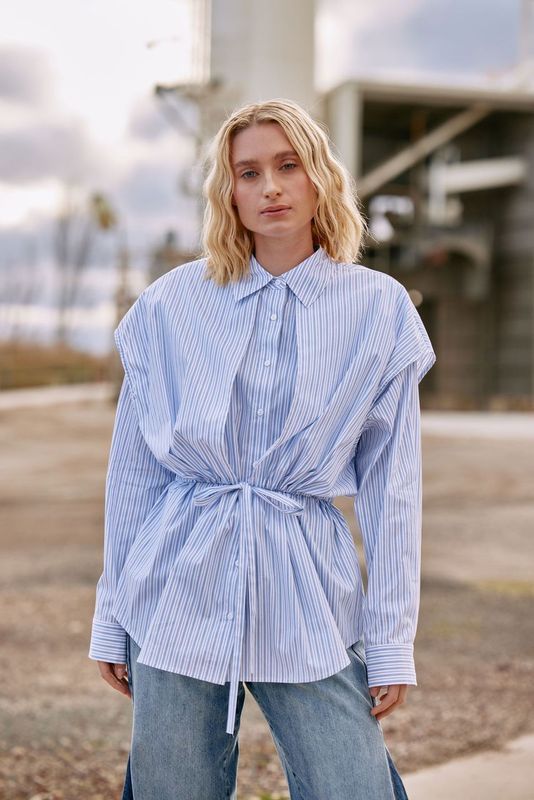 M. A. Dainty Pop Shirt Blue Stripe