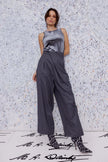 M. A. Dainty Adele Pant Grey/ Beige Stripe