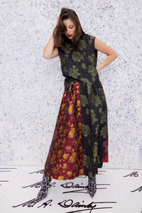 M. A. Dainty Parted Skirt Multi Brocade