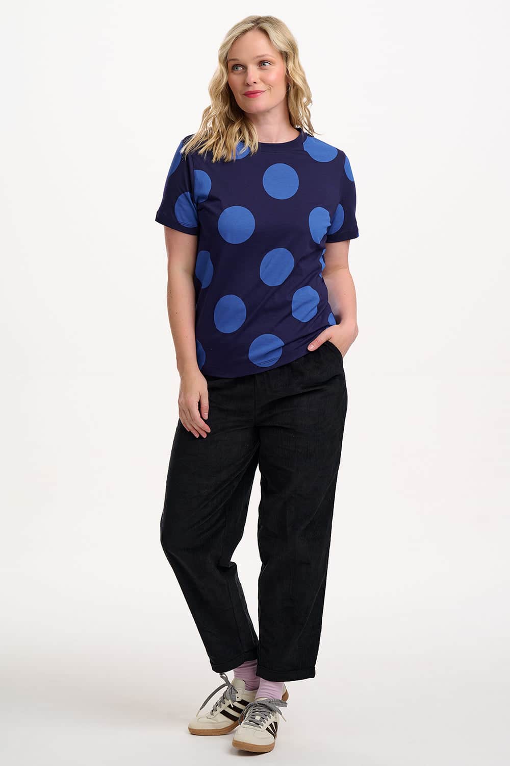Sugarhill Brighton Maggie T-Shirt Navy/Blue Super Spot