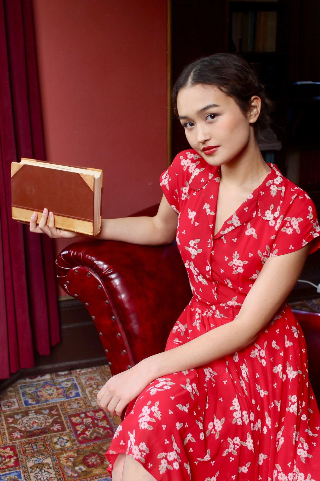 Elise Design Manette Floral Dress Red Floral