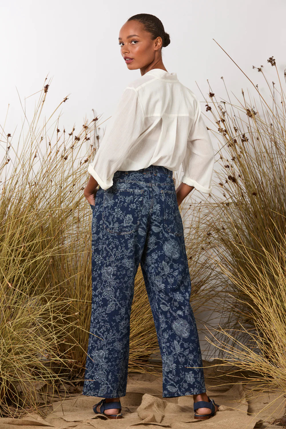 M. A. Dainty Disconnected Pant Floral Denim