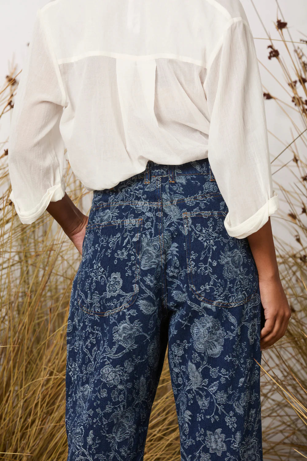 M. A. Dainty Disconnected Pant Floral Denim