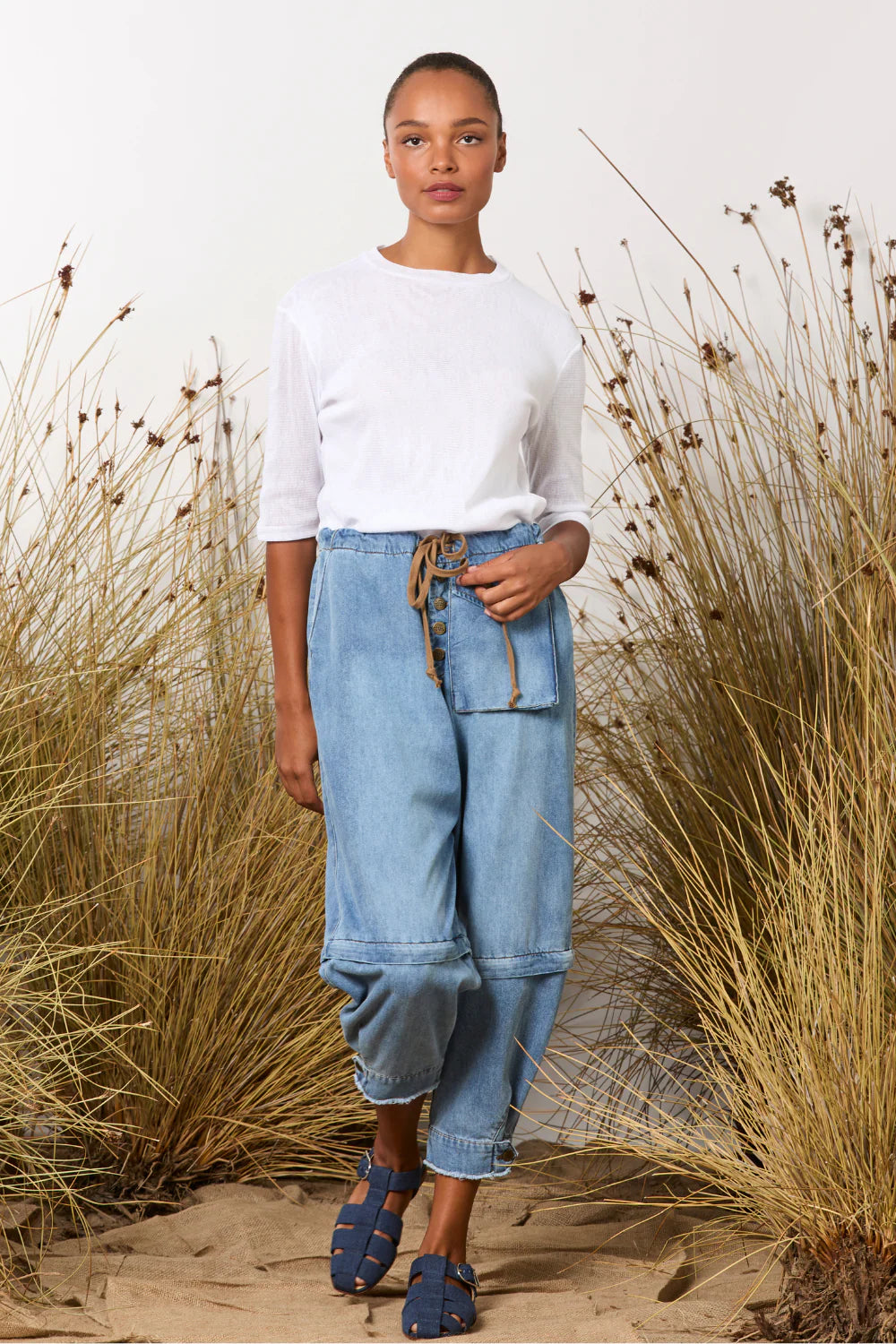 M. A. Dainty Trucker Pant Vintage Wash Denim