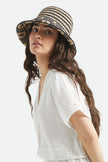 Brixton Redding Packable Straw Bucket Hat Black/Natural