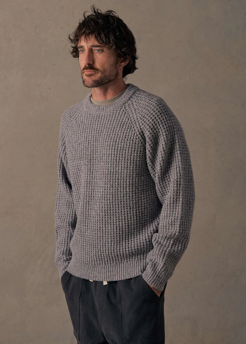 McTavish Waffle Knit Jumper Grey