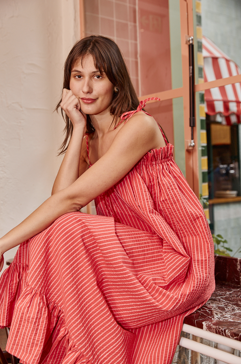 Barry Made Meadow Dress Red Stripe