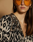 MEISÏE Embroidered Ikat Print Dress Black