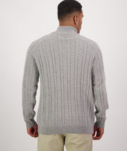 Load image into Gallery viewer, Swanndri Doncaster 1/4 Zip Cable Knit Grey Marle
