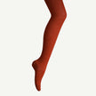 Lamington Merino Wool Textured Knit Tights Spice