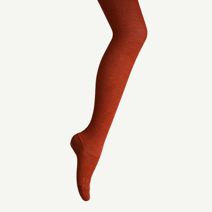 Lamington Merino Wool Textured Knit Tights Spice