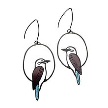 Load image into Gallery viewer, DENZ Midi Kookaburra Earrings Black/Brown/Blue
